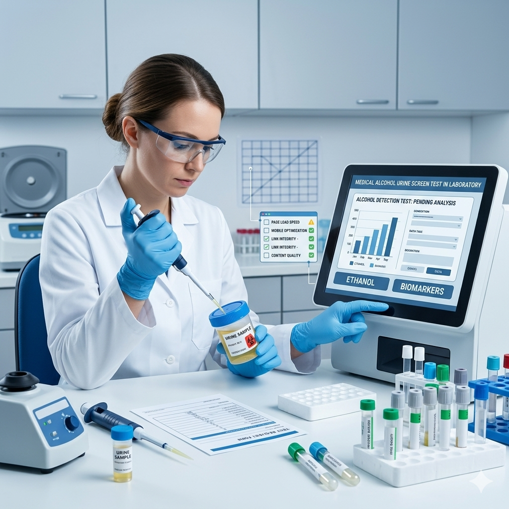 medical alcohol urine screen test in laboratory