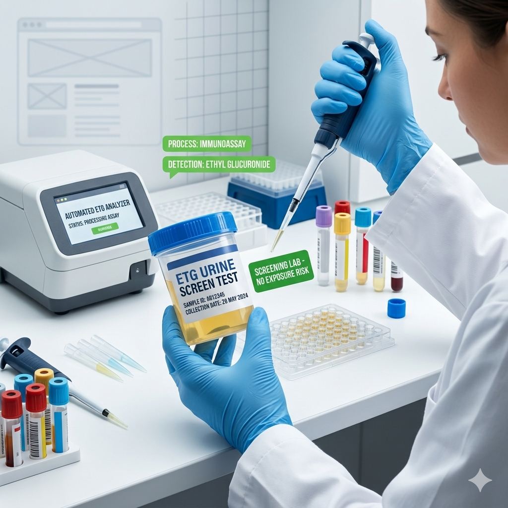 ETG urine screen laboratory testing process